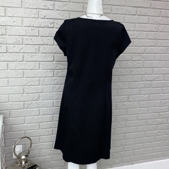 Isaac Mizrahi Women Short Sleeve Black Sheath Dress Size 10 - Picture 7 of 9